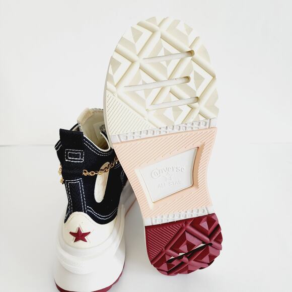 Converse Black and Gold Heart Chain Sneakers - Picture 9 of 11